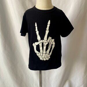 The Children’s Place Black Skeleton Peace Tee – Toddler (XS 4 / 4T)
